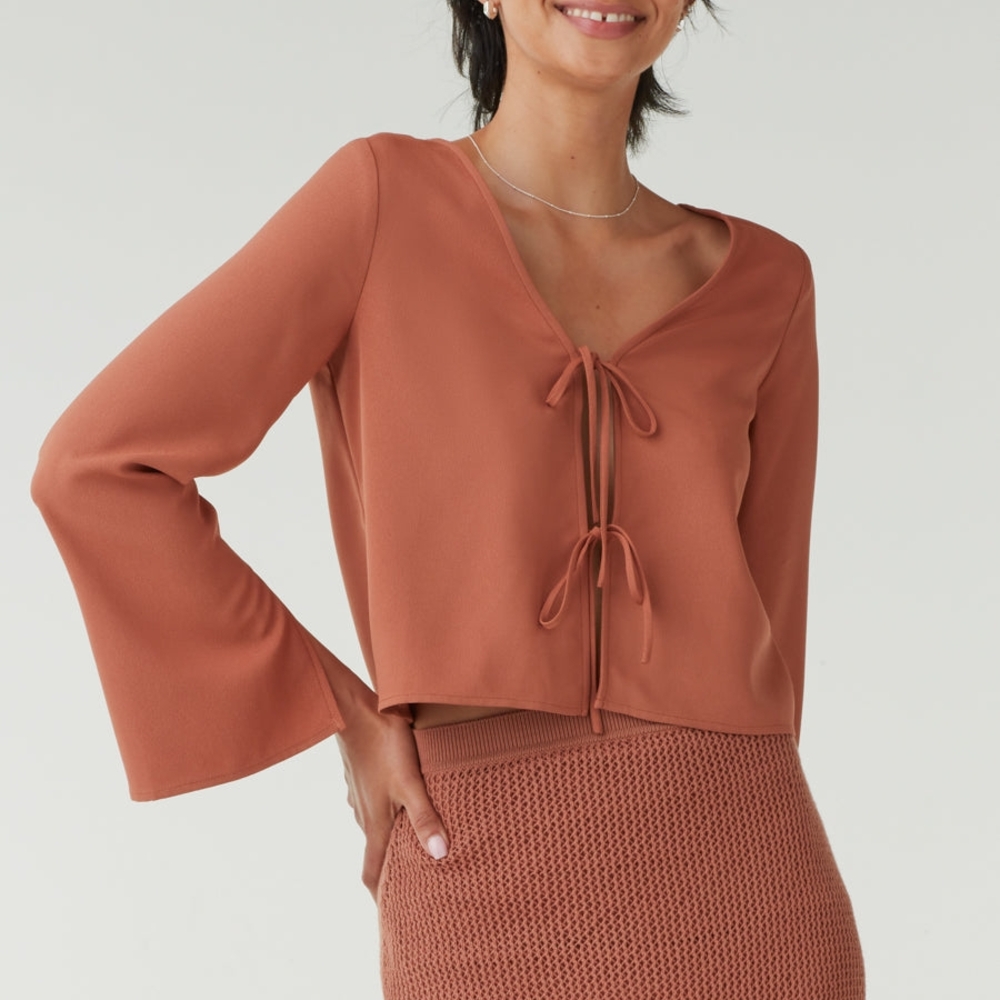 The Convertible Tie Top in Clay